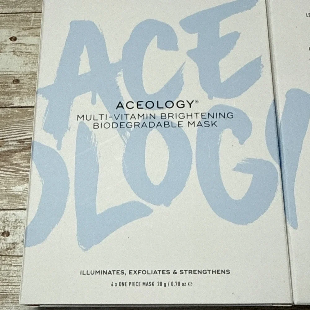 Lot Of 2 Aceology Multi Vitamin Brightening Biodegradable‎ Mask(4 Pack)Face